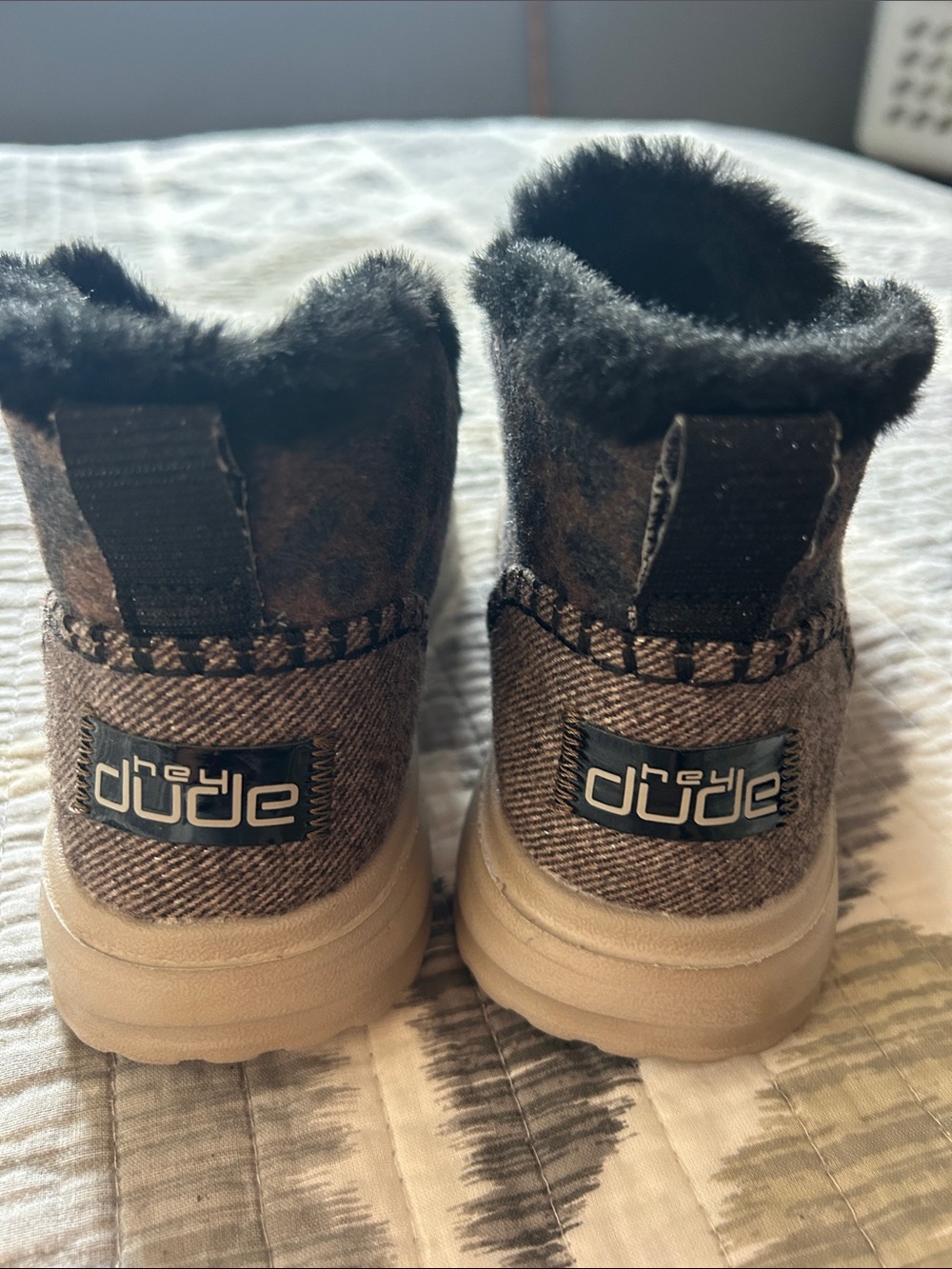 Hey Dude KBrown Faux-Fur Lined Booties